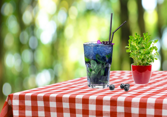 Rezeptidee: Sommerlicher Blaubeer-Spritz mit Minze & Zitrone