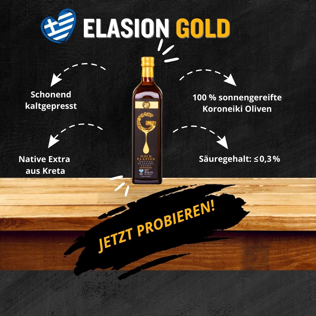 Elasion Gold Olivenöl – 1 L | Extra Nativ aus Kreta | 100 % Koroneiki
