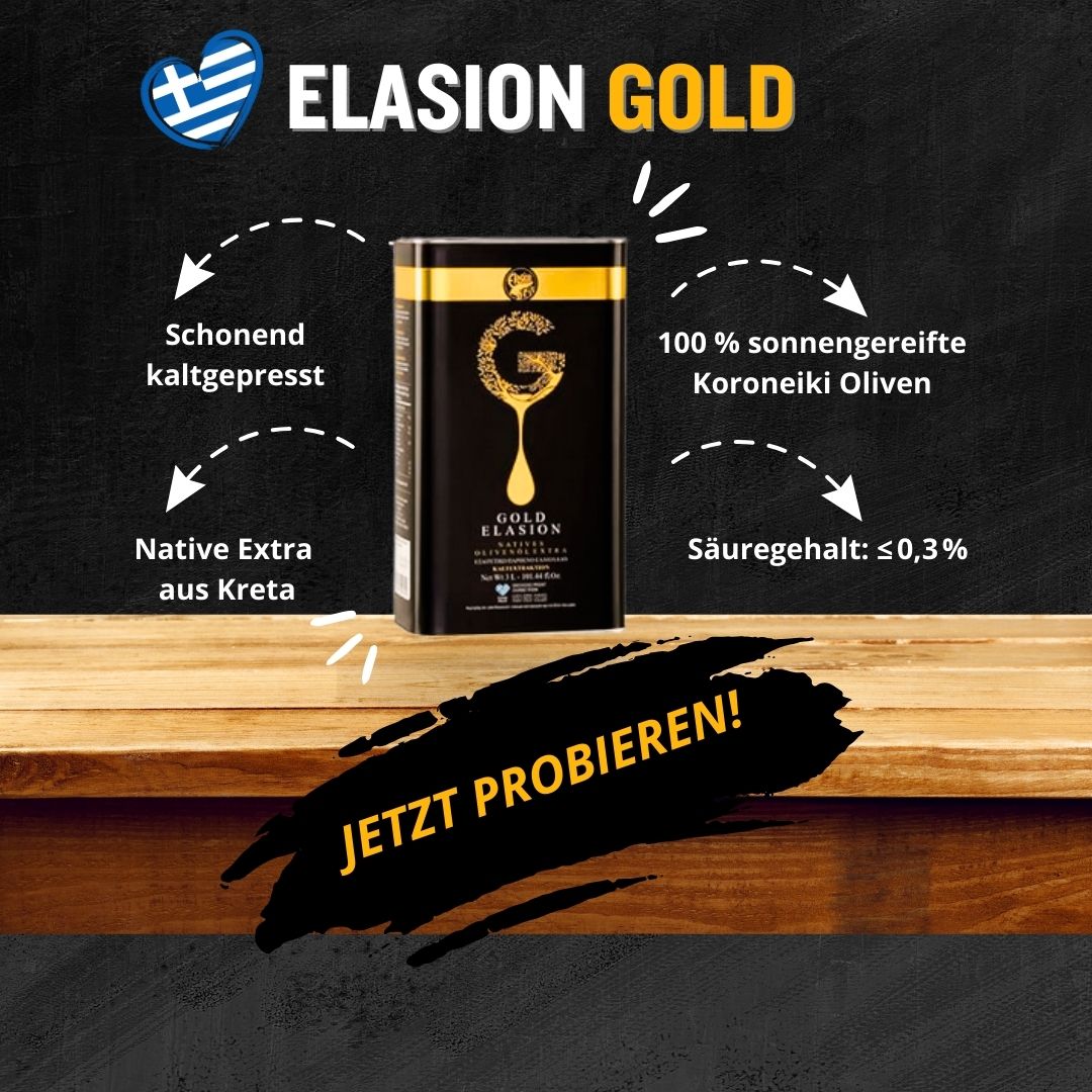 Elasion Gold Olivenöl – 3 L Kanister | Extra Nativ aus Kreta | 100 % Koroneiki