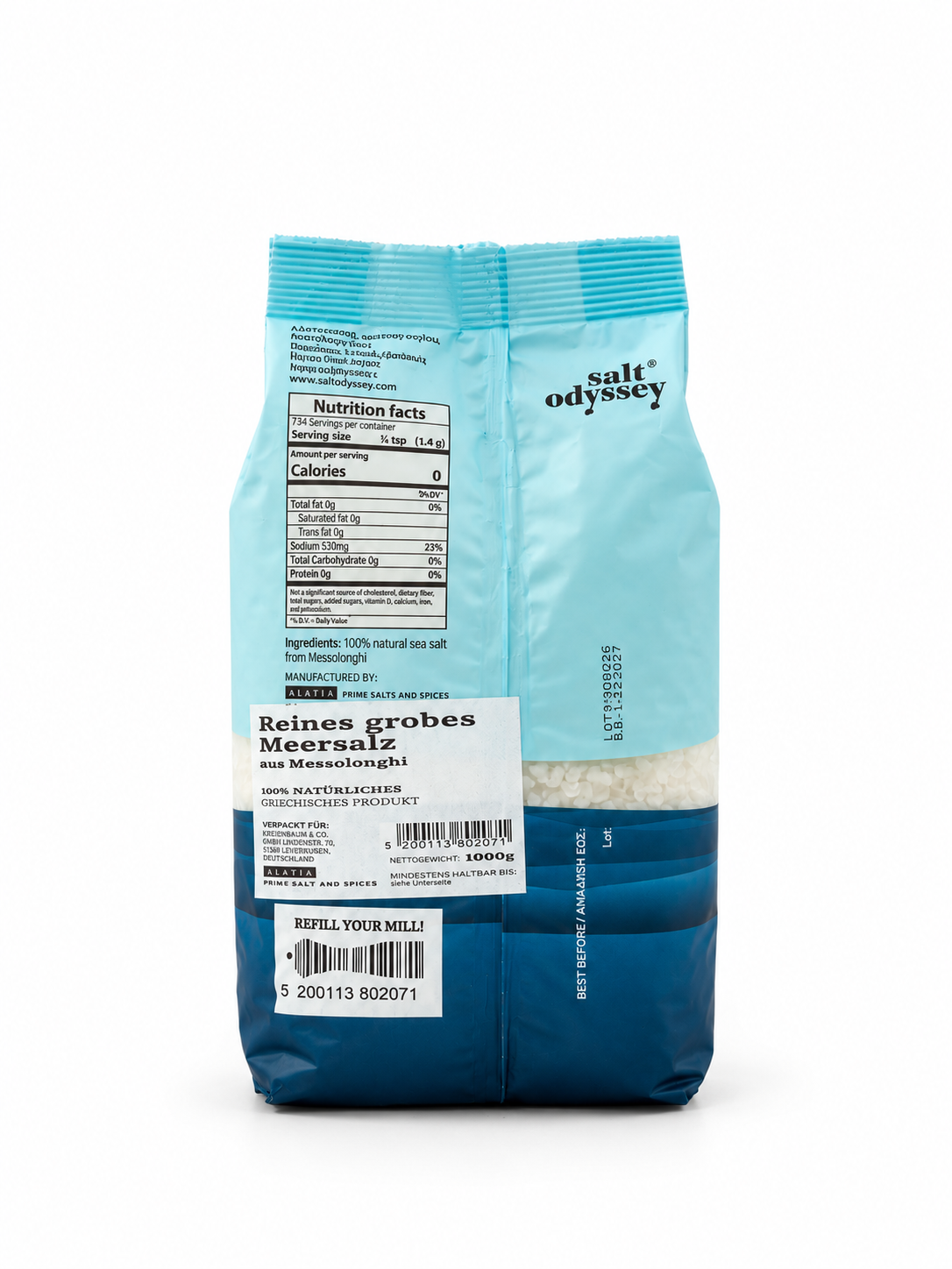 Salt Odyssey Reines Meersalz aus Messolonghi (1 kg)