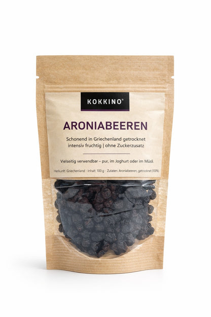 KOKKINO Getrocknete Aronia 100 g – Naturbelassene Aroniabeeren aus Griechenland