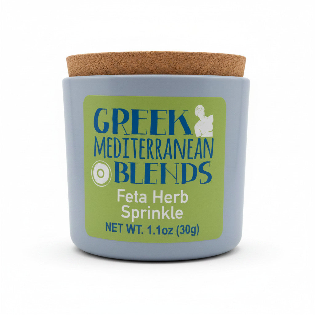 Griechische Feta Kräutermischung – 30 g Glas mit Korkdeckel