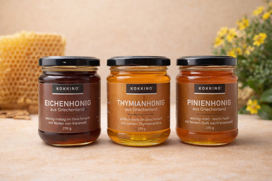 Griechisches Honig Set – Pinienhonig, Eichenhonig & Thymianhonig (3 × 270 g)