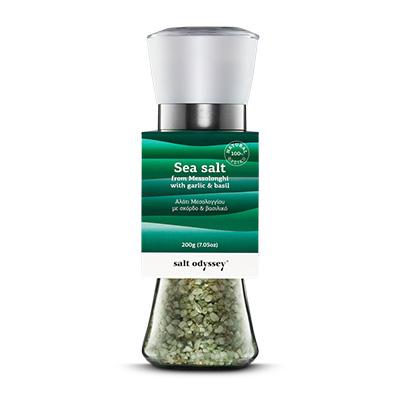 Salt Odyssey – Meersalz-Mühle mit Knoblauch & Basilikum