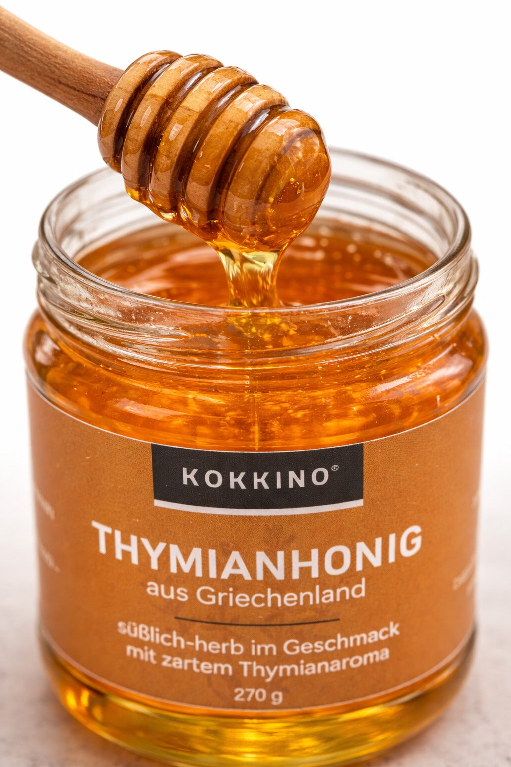 KOKKINO Thymianhonig - Naturbelassener Honig aus Kreta (270 g)