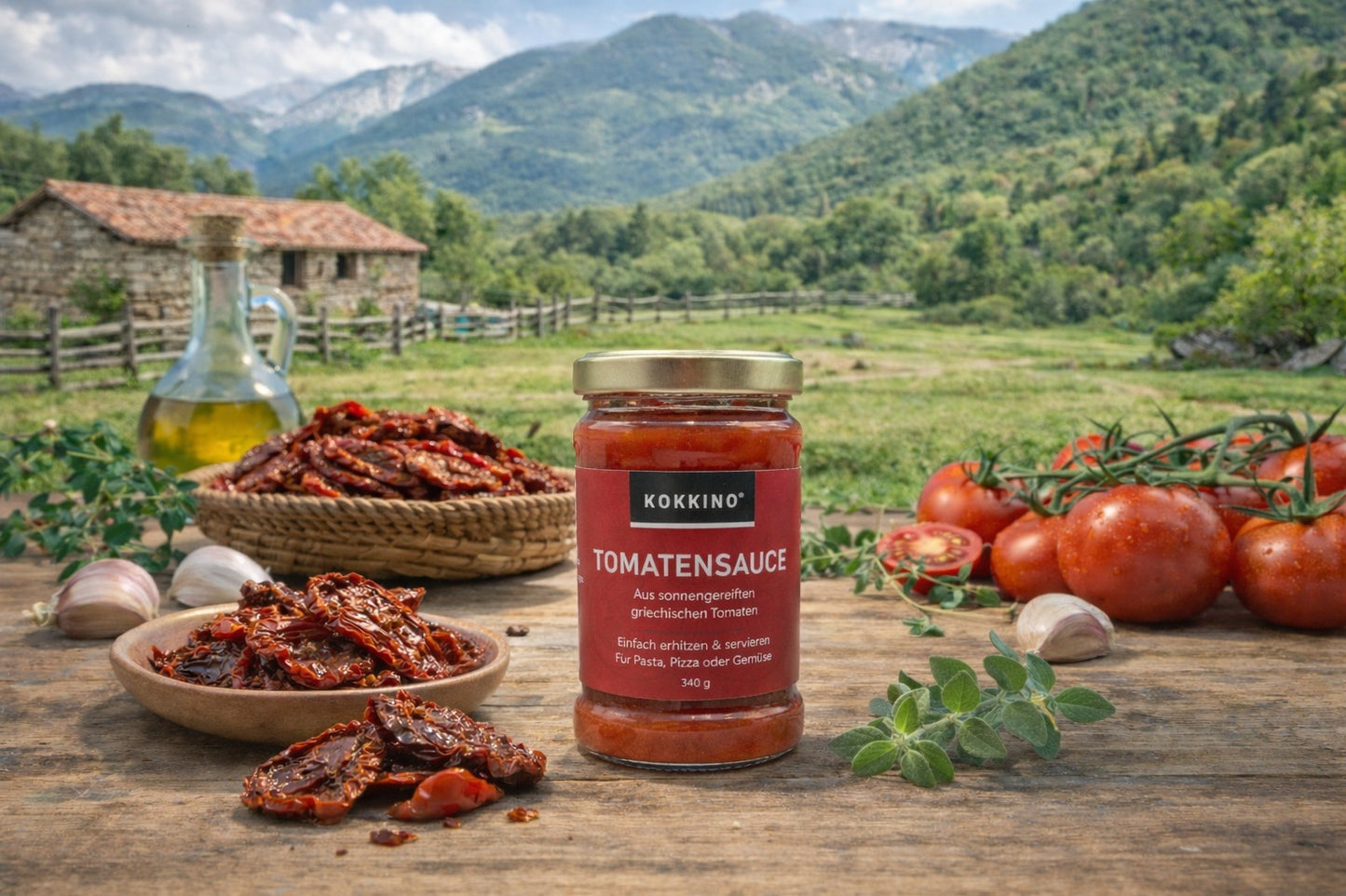 KOKKINO Tomatensauce 280 g – Handgemachte griechische Tomatensauce