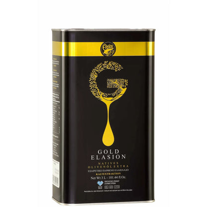 Elasion Gold Olivenöl – 3 L Kanister | Extra Nativ aus Kreta | 100 % Koroneiki