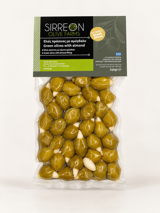 Grüne Oliven mit Mandeln, gefüllt (250 g)